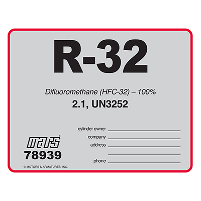 MARS Refrigerant ID Label